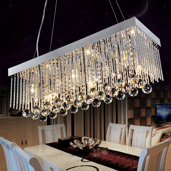 Modern Led Crystal Chandelier Ceiling Pendant Lamp Chrome Feature