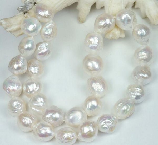 

huge natural 12-13mm australian south seas kasumi white pearl necklace 18", Silver