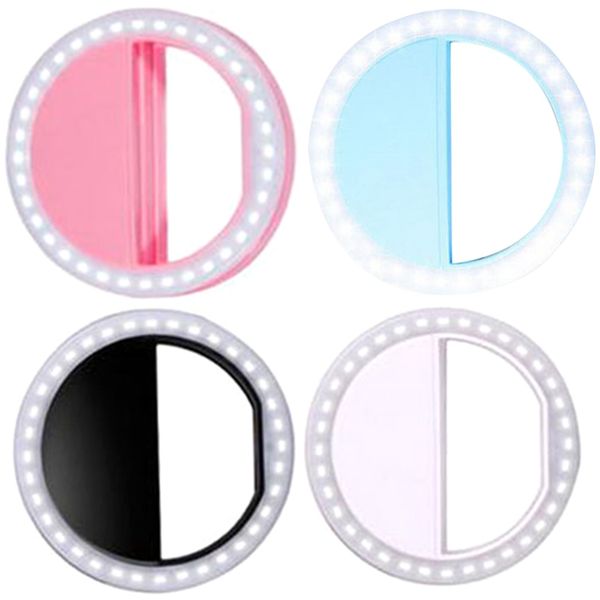 

universal selfie led ring flash light portable mobile phone selfie lamp luminous ring clip for iphone x xs mas 8 plus samausng huawei