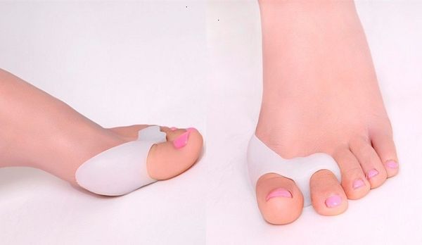 

200pcs silicone gel foot treatment fingers two hole toe separator thumb valgus protector bunion adjuster hallux valgus guard feet care