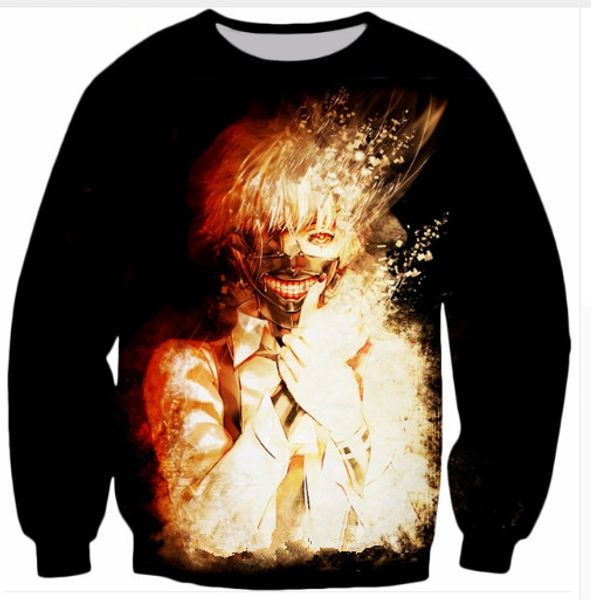 

2018 новый стиль с длинным рукавом верхняя одежда мода толстовка аниме токио упырь 3d печати толстовка мужская женская пуловеры b143, Black