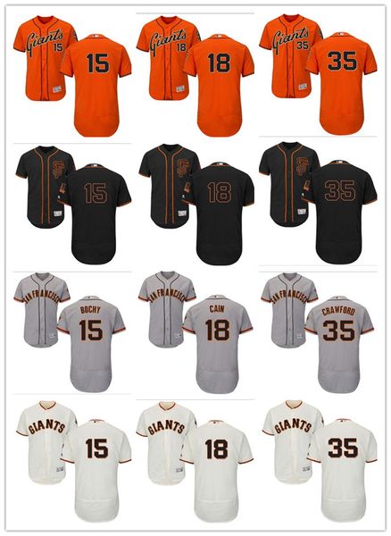 

custom men women youth sf giants jersey #15 bruce bochy 18 matt cain 35 brandon crawford orange grey white kids girls baseball jerseys, Blue;black