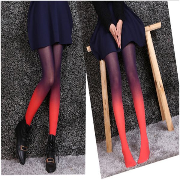 

2018 new fashion 2pcs/lot girl's ombre gradient tights pantyhose funky tight for women stocking pants 6 mixed colors, Black;white