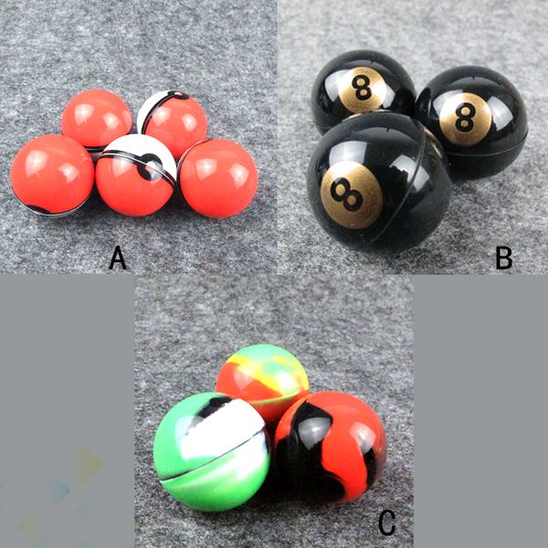 

Non-Stick Container Wax Jars 6ml Ball Shaped Pokeball Food Grade Silicone Gel Rubber Storage For Dab Dabber Tool Herbal DHL Free
