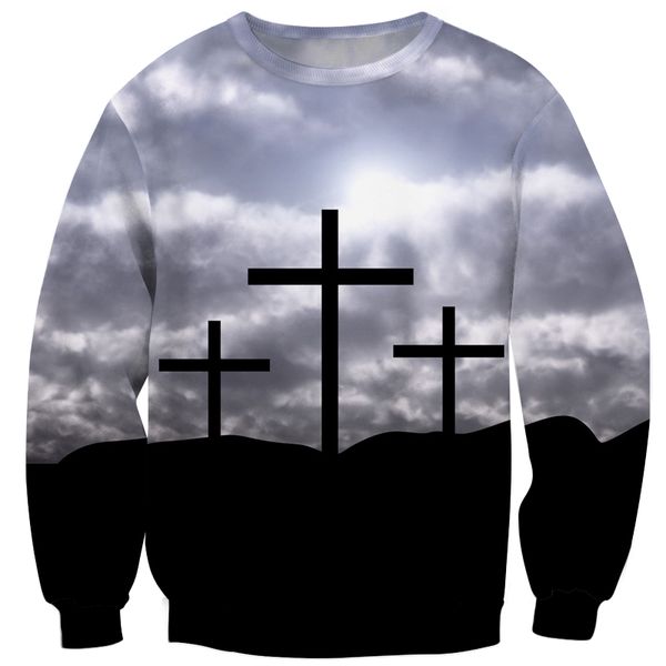 

cloudstyle spring cross 3d sweatshirts long sleeve men pullover new design tracksuits 3d printing plus size 5xl, Black