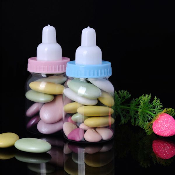 

fashion 24pcs western style fillable bottles baby shower blue/pink candy transparent party decorations boy