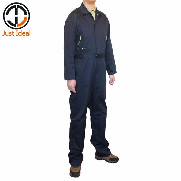 

2018 new mens work coveralls bib overalls with zipper protective clothing jumpsuits working uniforms long sleeve coverall id705, Black