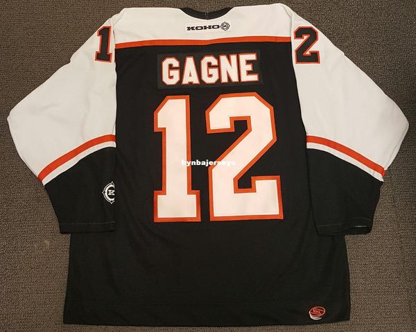 

custom simon gagne vintage philadelphia flyers koho hockey jersey black mens retro jerseys, Black;red