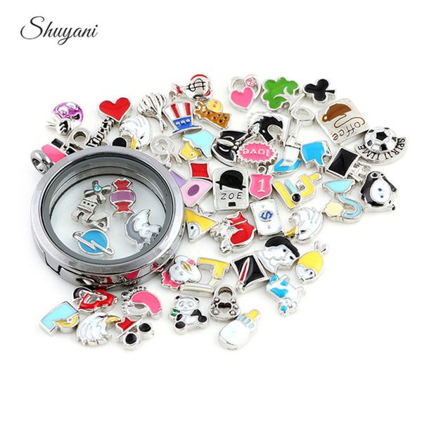 

lowest pr20pcs/lot mix assorted floating charms for living memory glass locket floating locket charms diy accessories, Bronze;silver