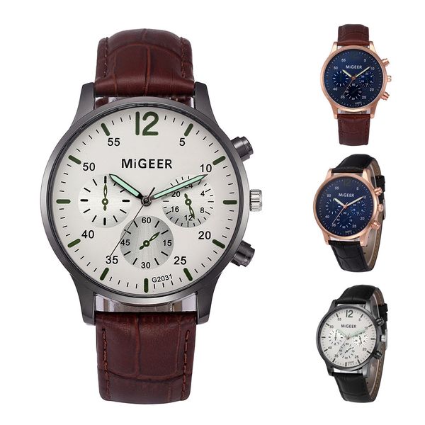 

migeer brand men business watches luxury simple quartz wrist watch relogio masculino saat gift drop shipping, Slivery;brown