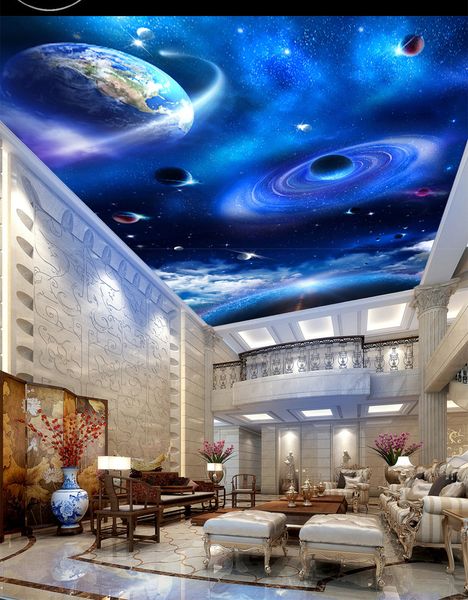 

custom retail 3d large universe light dream zenith mural