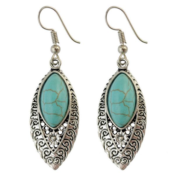 

2018 new fashion personality design bohemia style kallaite hollow pierced drop earrings party weddings charming earrings, Silver
