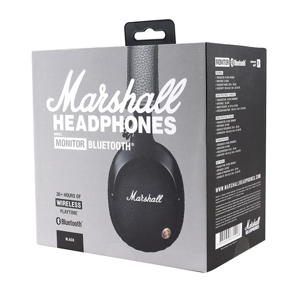 

marshall monitor bluetooth wireless headsets audio helmet on ear wireless headphones - black