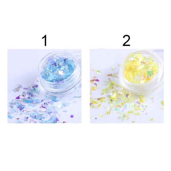 

1 box holo nail sequins irregular colorful glitter sequins flakes candy colors manicure diy nail art decoration, Silver;gold