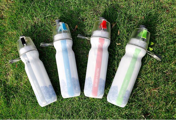 

portable 500ml sport water bottle spray bottle leak-proof double layer 4 colors moisturizing cycling gym insulated & keep cool dhl