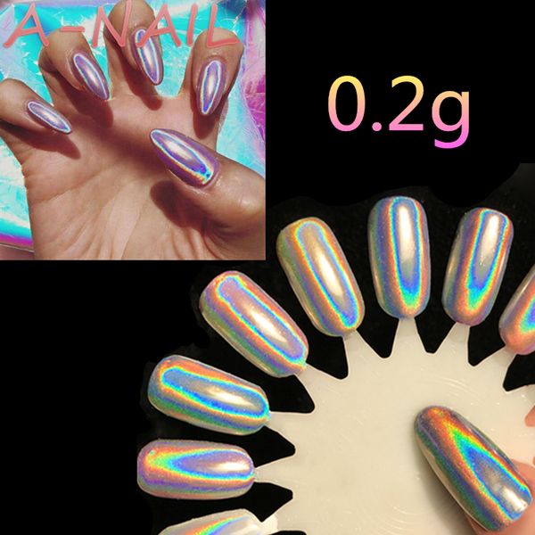 

0.2g/box holographic laser glitters holo rainbow powder nail tip chrome dust manicure art decorations glitter japanese fireworks, Silver;gold