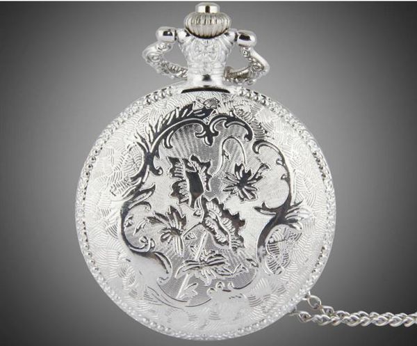 

wholesale 3colors 50pcs/lot quartz watches chain bronze motorcycle pocket watches, Slivery;golden