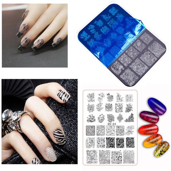 

template nail art decoration paern diy nail art image stamp stamping plates manicure templates new, White