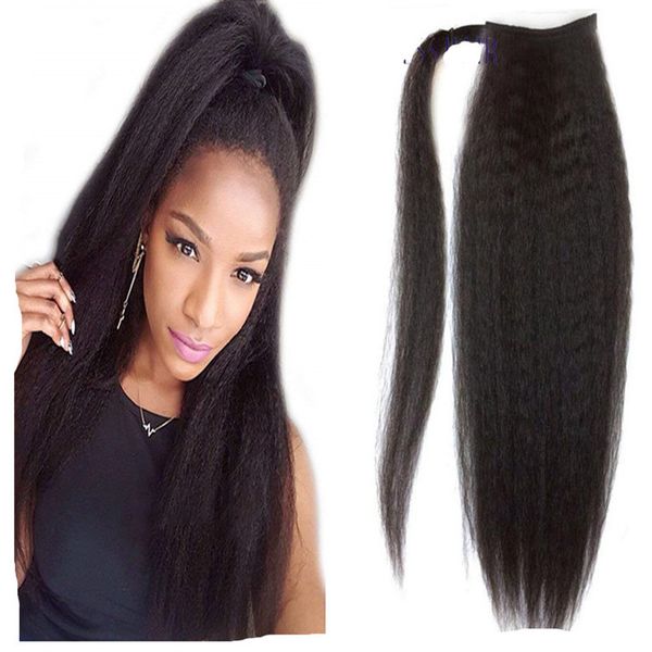 Yaki Straight Ponytail Extensions Kinky Straight For Black Women