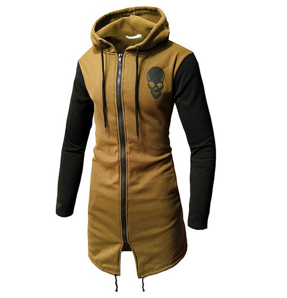 

2018 fashion autumn retor skull men bodybuilding hoodies sweatshirts coat clothing tracksuit pullover long sleeve hoodie, Black
