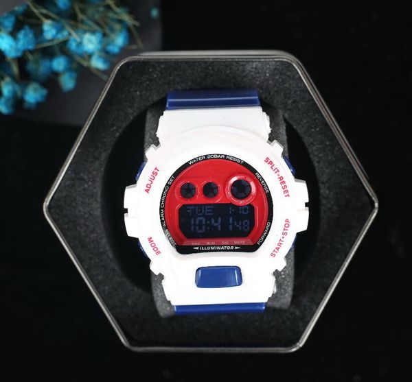 

Студент мальчик девочка часы высокое качество мужчины спортивные часы 6900 шок цифровые часы мода военные часы 50 м водонепроницаемый оригинальный box