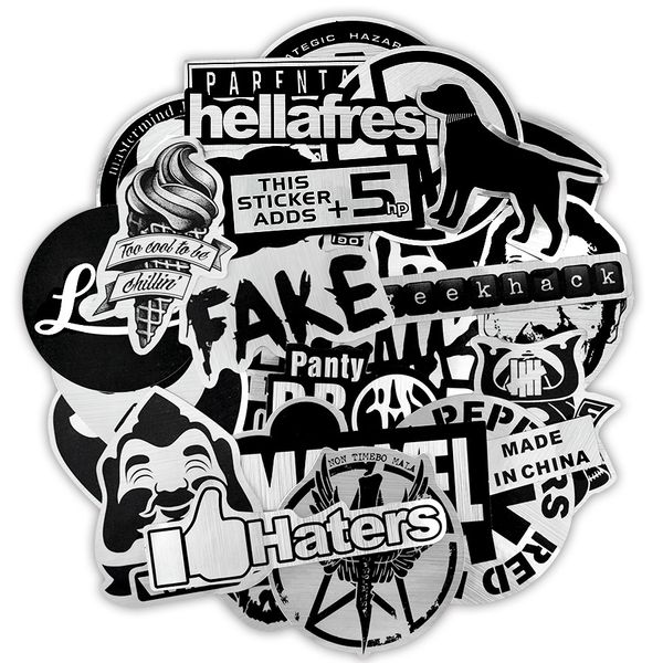 

50 ШТ. Водонепроницаемый Черно-Белые Металлические Наклейки Игрушки для Детей DIY Н