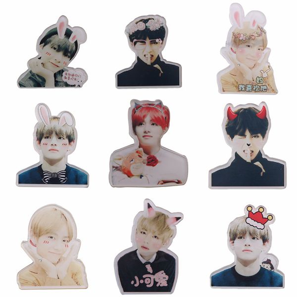 

korea bts bangtan boys q styles brooch pins badge broches for clothes backpacks drop shipping, Gray