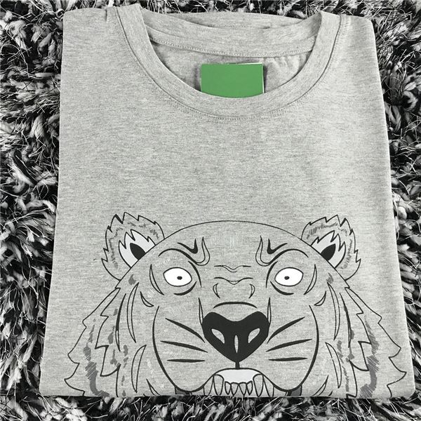 

funny men t-shirts 2018 summer brand new colorful tiger printed tee short sleeves cotton animal shirts for men dh228, White;black