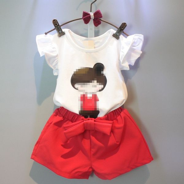 

designer mosaic shirts flying sleeve white with shorts summer baby clothing princess dress baby sets girls clothing sets drop shipping