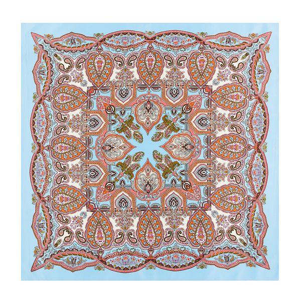 

100cm vintage silk square scarf large print ethnic foulard silk bandana soft summer wrap new [3618