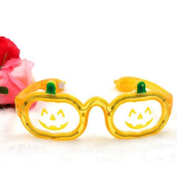 Occhiali da sole lampeggianti Occhiali luminosi a LED per bambini Festa di compleanno di Natale Halloween Glow Pumpkin Flaring Glasses Masquerade