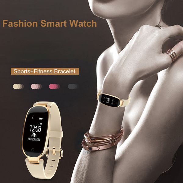 

women's s3 smart watch women smart bracelet watches heart rate monitor sport smartwatch fitness tracker for android ios relogio, Slivery;brown