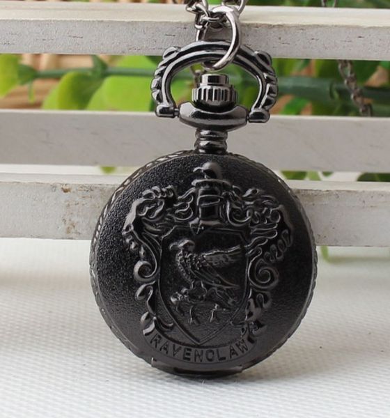 

new arrival classic ravenclaw designer quartz pocket watch with necklace chain for men women xmas gift aaa112, Slivery;golden
