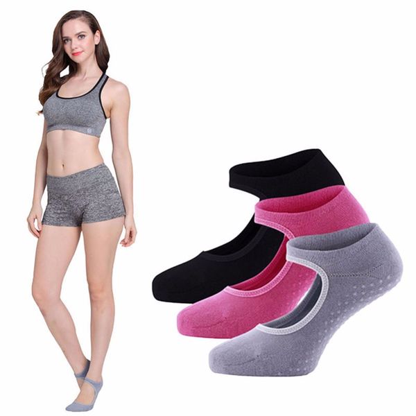 

yoga socks women terry backless 2 pairs lot cotton non slip pilates socks wholesale febelle brand invisible #251529, Black