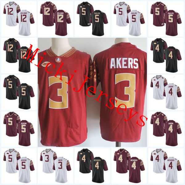 

NCAA Florida State Seminoles Cam Akers Jerseys Stitched Arthur Williams Dontavious Jackson Tarvarus McFadden Da'Vante Phillips FSU Jersey