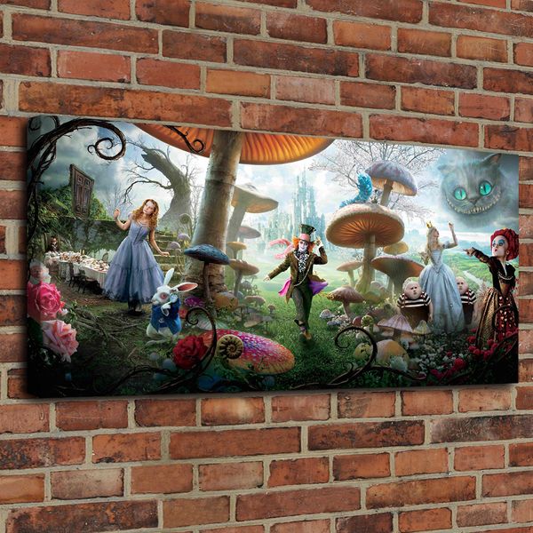 

framed modern giclee hd print art wonderland for dinner party oil painting canvas wall home decor painting for living room decor