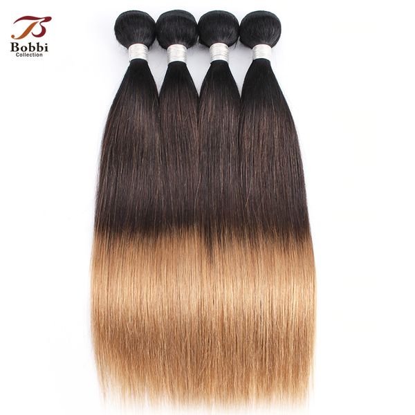 

ombre blonde 8a бразильские пряди с прямыми волосами 1b / 4/27 три тона 3/4 штуки 12-24-дюймовые человеческие волосы remy, Black