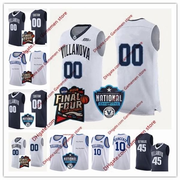 

custom villanova wildcats 2018 ncaa final four 1 kyle lowry 14 omari spellman 2 collin gillespie navy white college basketball jersey, Black;red