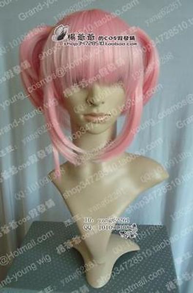 

sailor moon chibi usa cosplay short pink wig clip tail, Black