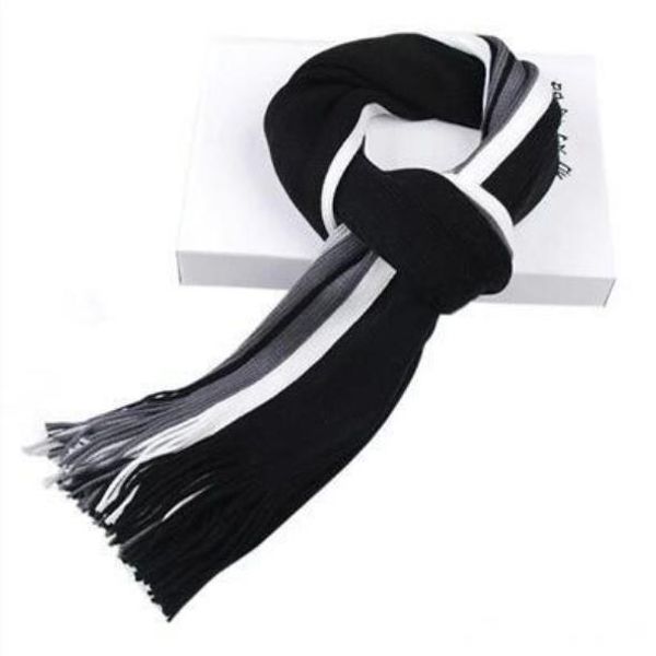 

2018 autumn and winter new men's striped scarf fashion matching simple young men's imitation cashmere scarf, Blue;gray