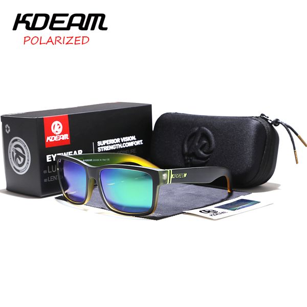 

kdeam sport sunglasses polarized men square sun glasses outdoor women brand design 2018 summer uv400 with original case kd505, White;black