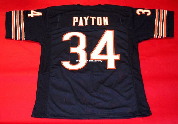 

retro 34 walter payton custom mitchell & ness jersey mens stitching s-5xl,6xl football jerseys running, Black;blue
