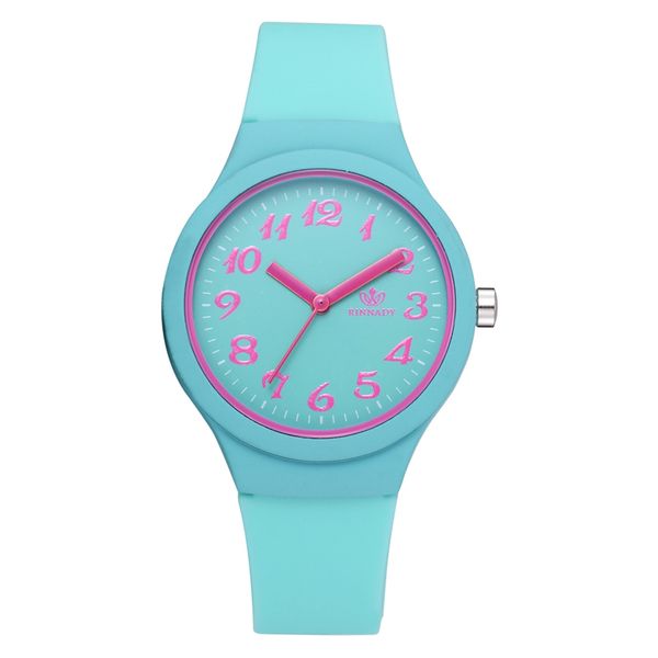 

fashion creative silicone sport bright-colored quartz watch women concise and easy for ladies wristwatch montre femme ls1088, Slivery;brown