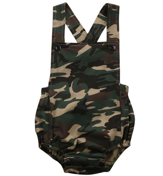 

new newborn baby boys girls sleeveless camouflage romper jumpsuit summer kid boys casual clothes outfits 0-18, Blue