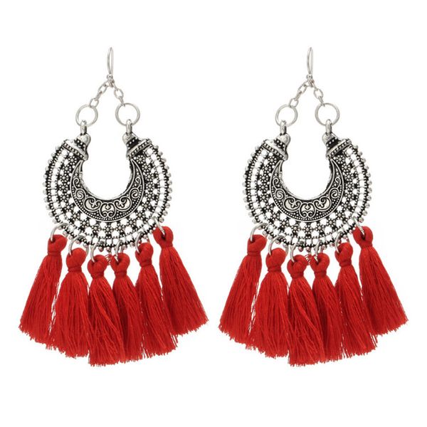 

fashion jewelry accessories bohemia hollow mix color tassel dangle earring gift for lover's girl christmas birthday wedding gift, Silver