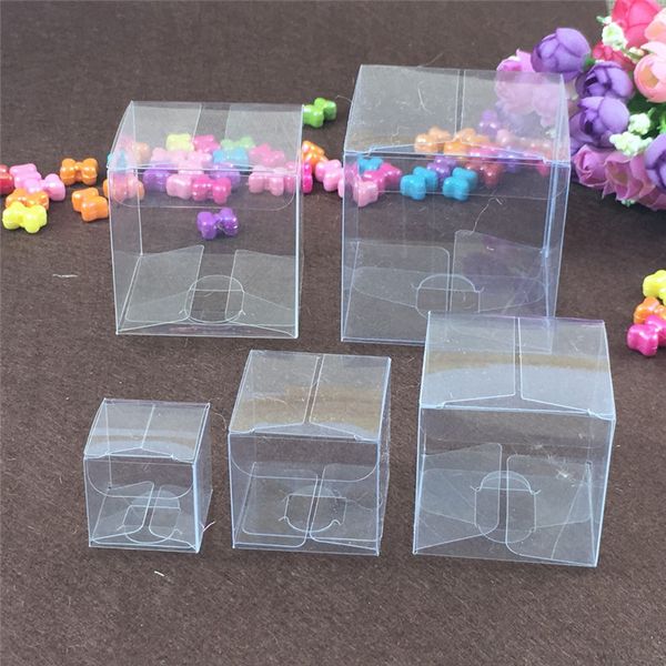 8 Tamanho Quadrado Plástico Transparente PVC Caixas de Caixa de Presente Transparente À Prova D 'Água PVC Carry Cases Embalagem Caixa Para jóias / Doces / brinquedos LZ0743