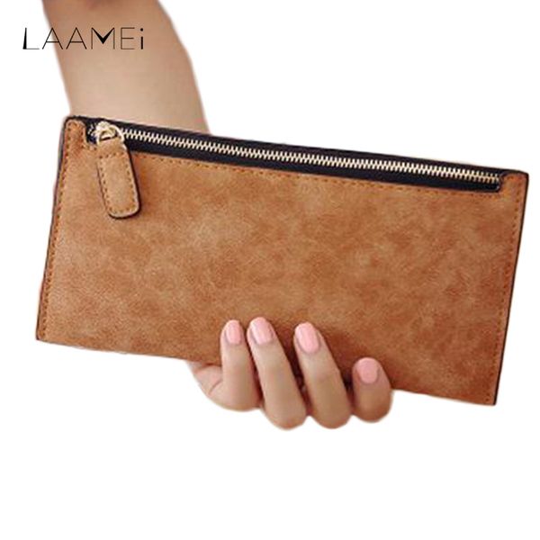

laamei p women clutchu leather long money wallet women fashion ultra thin credit wallet retro purse lady purse for coins, Red;black