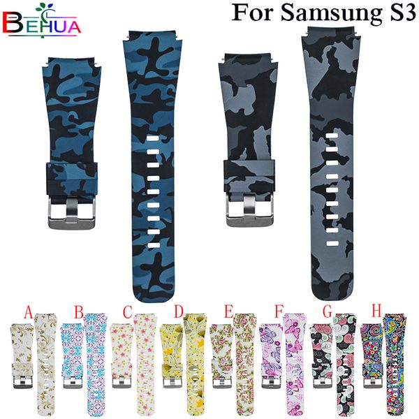 

colorful silicone watchband for samsung gear s3 classic frontier 22mm watch band for huami amazfit sport strap replacement band, Black;brown
