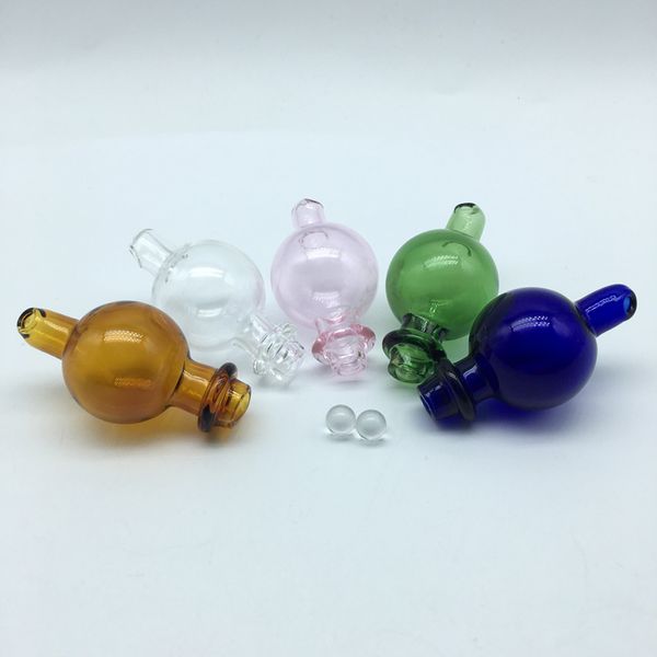 Pérolas de 6mm de quartzo Terp Dab e tampa de carboidrato de bolha de vidro colorido com orifício lateral para quartzo Banger pregos de vidro Bongos de água de vidro