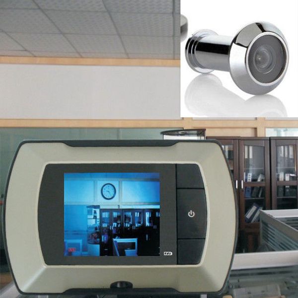 Freeshipping alta resolução de 2,4 polegadas LCD Visual Monitor de Porta Peephole Peep Buraco sem fio Door Viewer Interior Monitor de Video Camera DIY